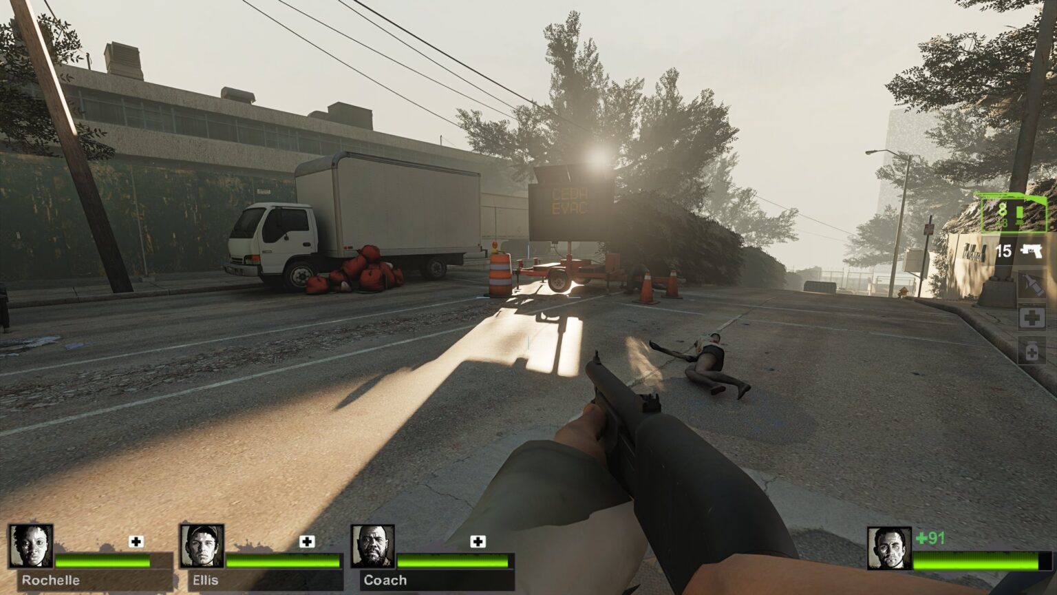 Left 4 Dead 2 mit Path Tracing: RTX Remix Compatibility Mod von xoxor4d - Bild: x.com