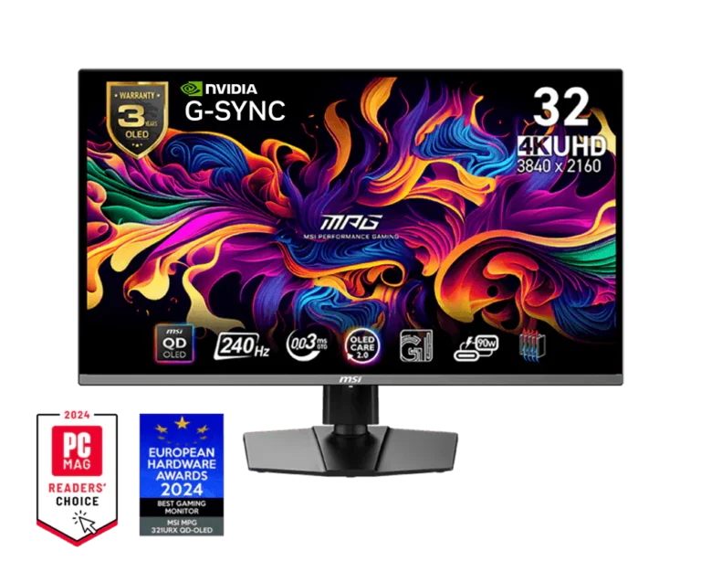 MSI MPG 321URX QD-OLED mit 4K-Auflösung, 240 Hz und AI-SkySight-Funktion - Bild: MSI