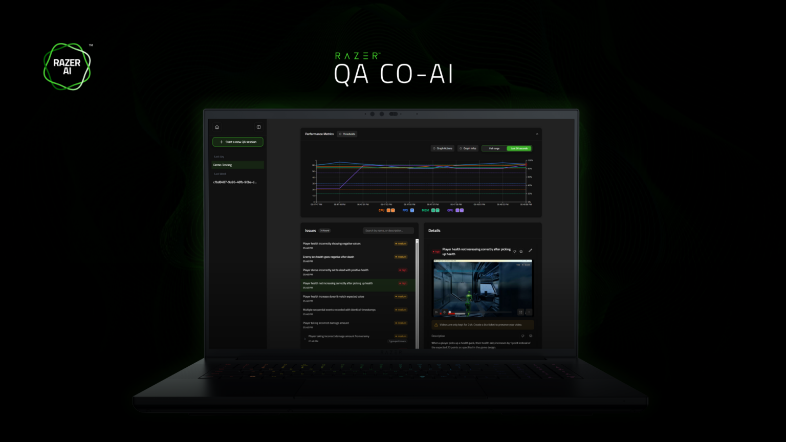 Razer QA Co-AI im AWS Marketplace für Spieleentwicklung