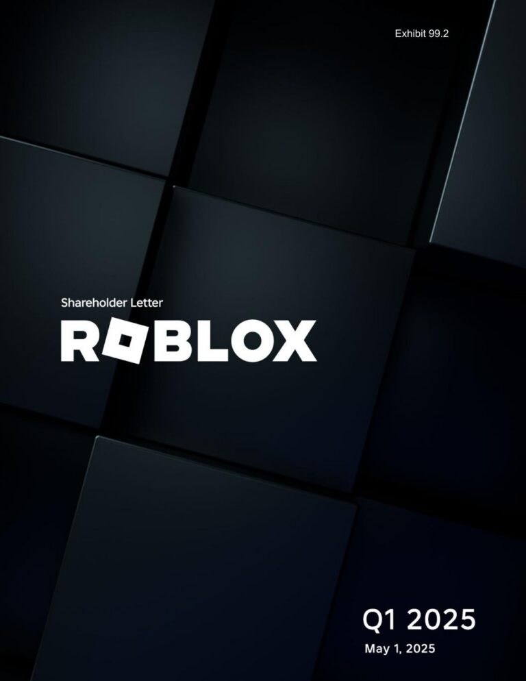 Roblox Q1 2025: Bookings steigen um 31 Prozent auf 1,21 Milliarden US-Dollar, 97,8 Millionen taegliche Nutzer