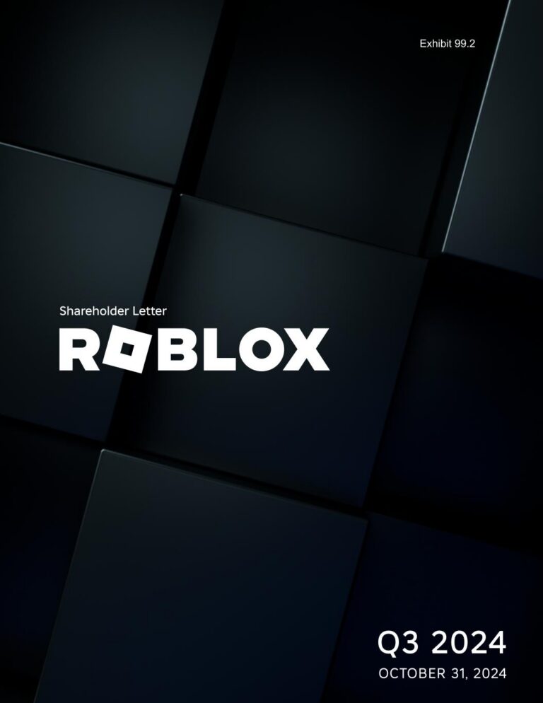 Roblox Q3 2024: Bookings +34 Prozent auf 1,13 Mrd. US-Dollar, 88,9 Millionen tägliche Nutzer und angehobene Jahresprognose
