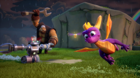 Spyro Reignited Trilogy mit Spyro und den drei Spielwelten - Bild: Activision