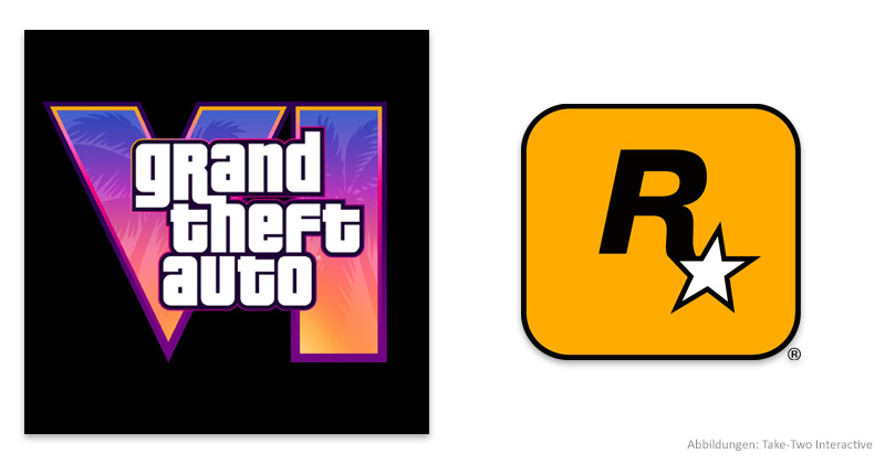 Logos von Grand Theft Auto VI und Rockstar Games zur Take-Two-Prognose