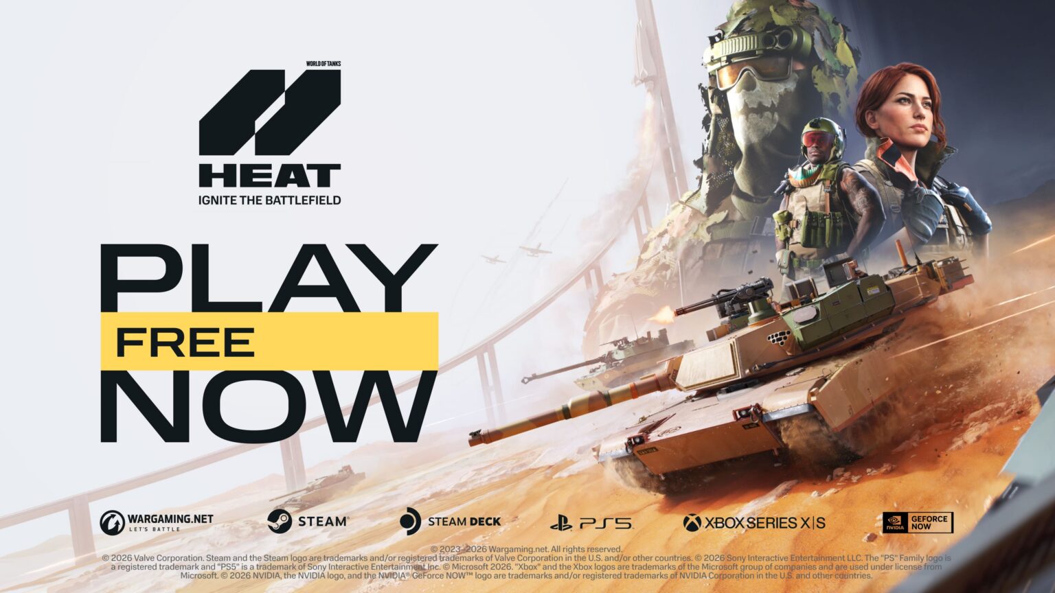 World of Tanks: HEAT Key Art mit Agenten und Fahrzeugen - Bild: Wargaming