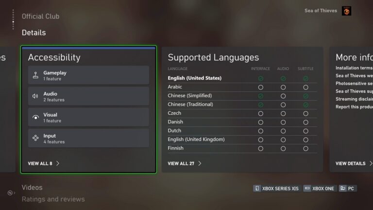 Microsoft führt Zugänglichkeits-Tags für Spiele im Store ein