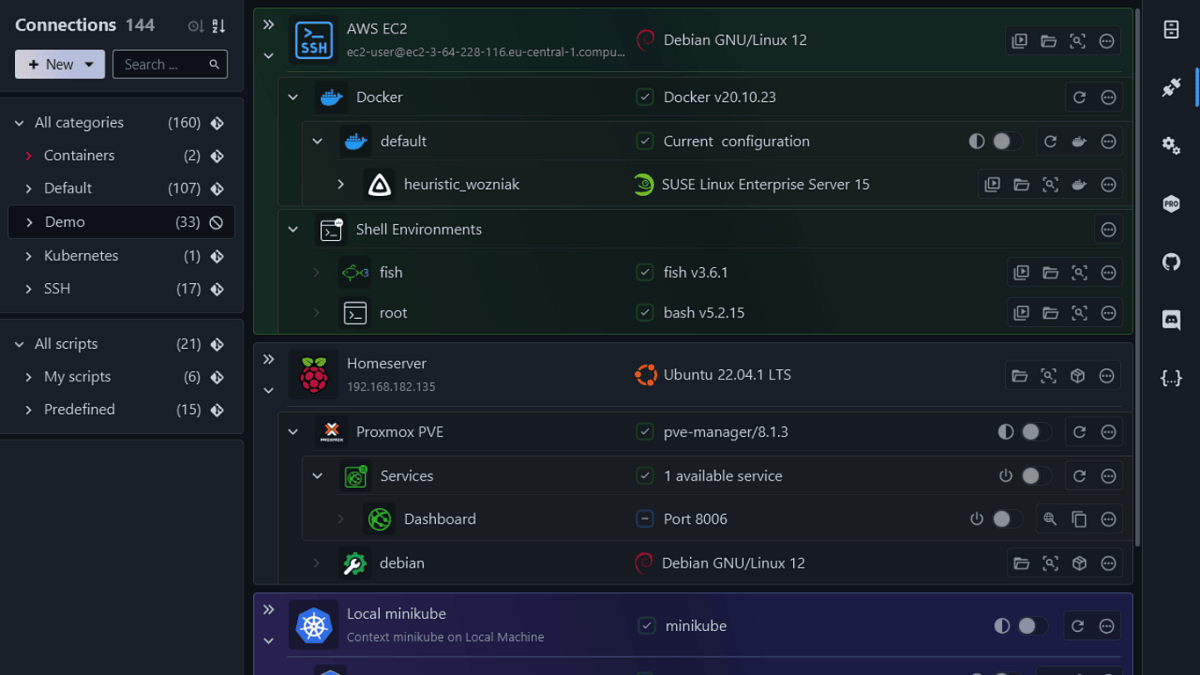 XPipe 1.6.0 Verwaltungsoberfläche für Container und virtuelle Maschinen