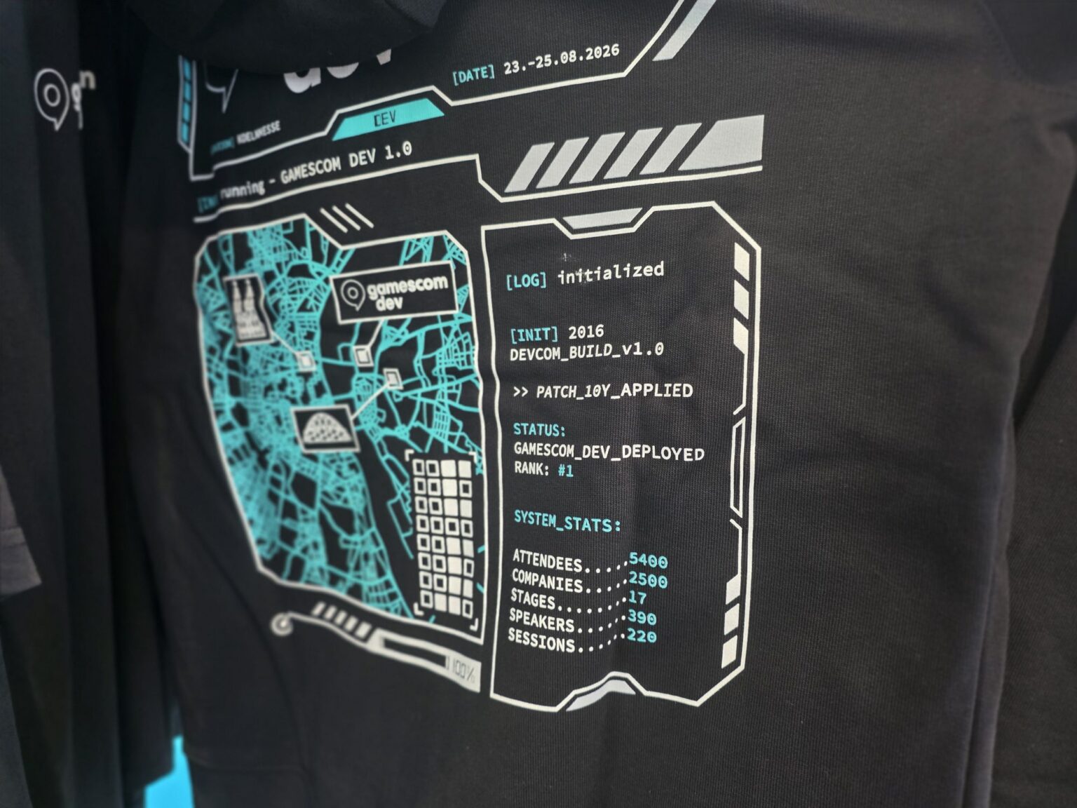 Bedrucktes Veranstaltungsshirt der gamescom dev 2026