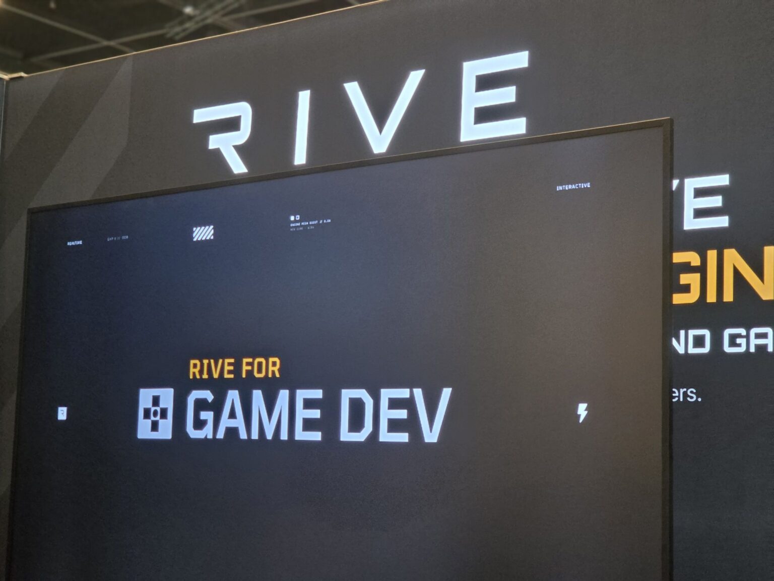 Bildschirm mit dem Schriftzug Rive for Game Dev