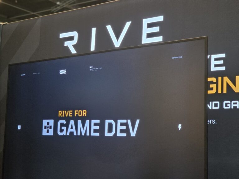 Bildschirm mit dem Schriftzug Rive for Game Dev