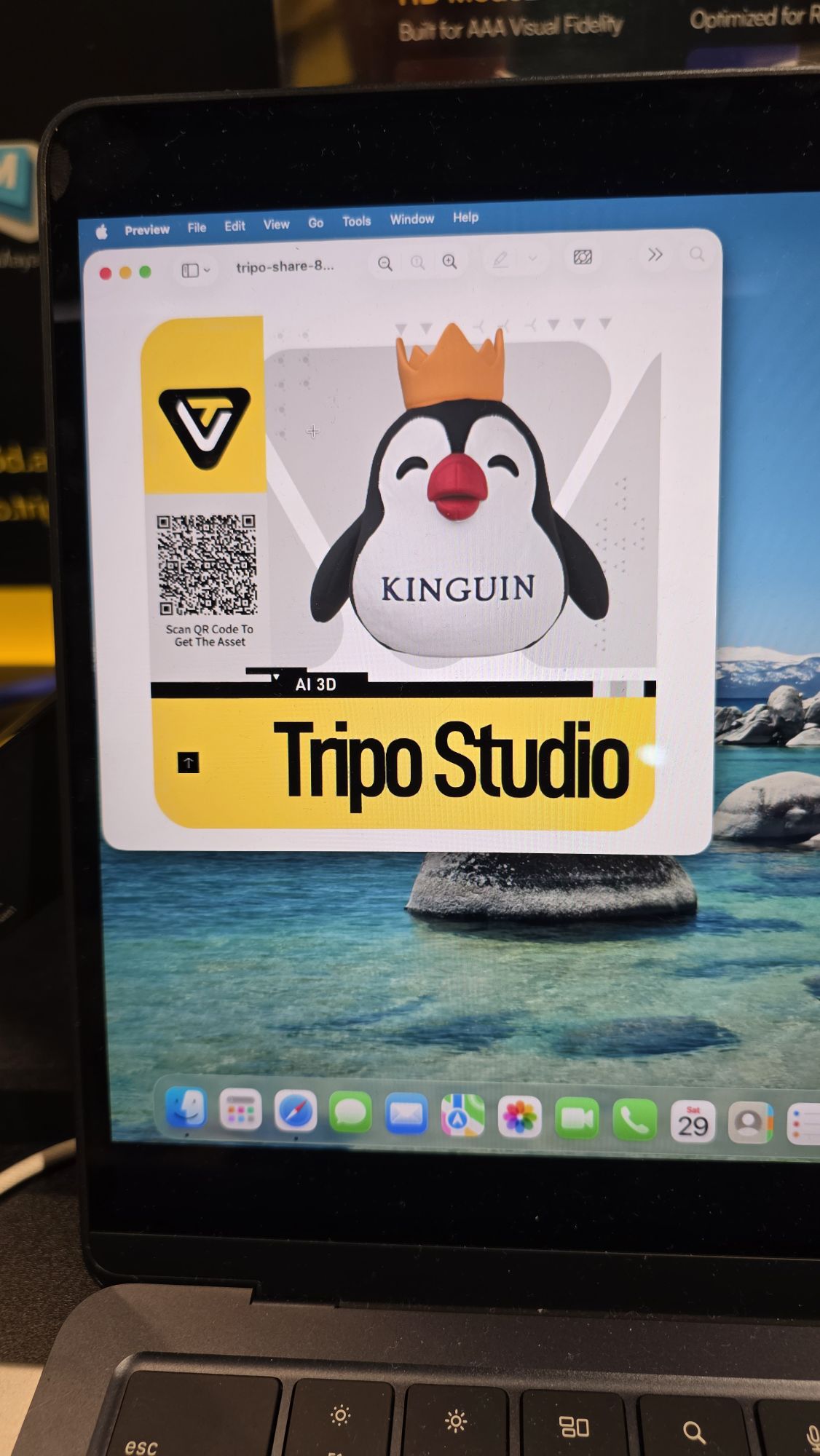 Tripo Studio zeigt den Kinguin-Pinguin für die Image-to-3D-Demonstration auf der gamescom 2026