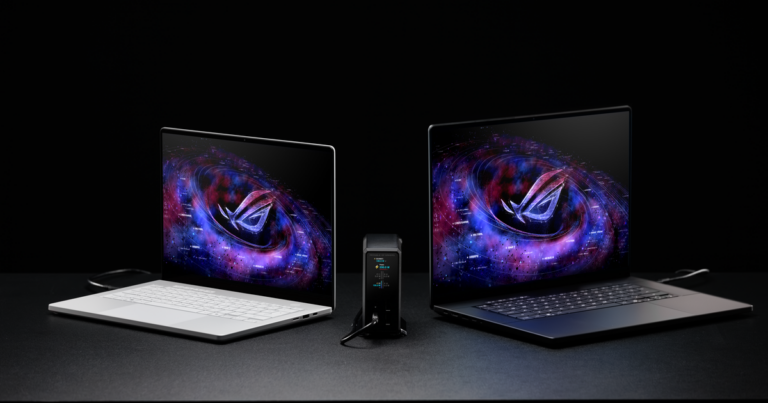 ASUS ROG Flux Charger Dock im Dual-Laptop-Modus