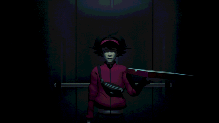 Die Hauptfigur aus A Pizza Delivery in einer dunklen surrealen Umgebung