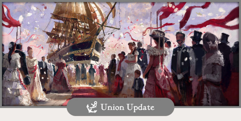 Anno 1800 auf einer Insel mit Hafen und Produktionsgebäuden
