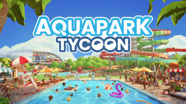 Aquapark Tycoon mit Wasserpark und Logo