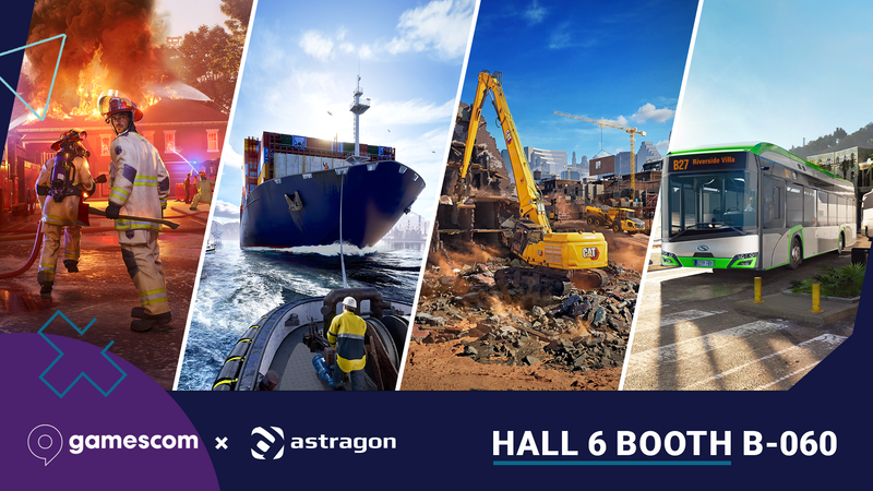Astragon-Stand auf der gamescom 2026 mit Bau- und Bussimulation