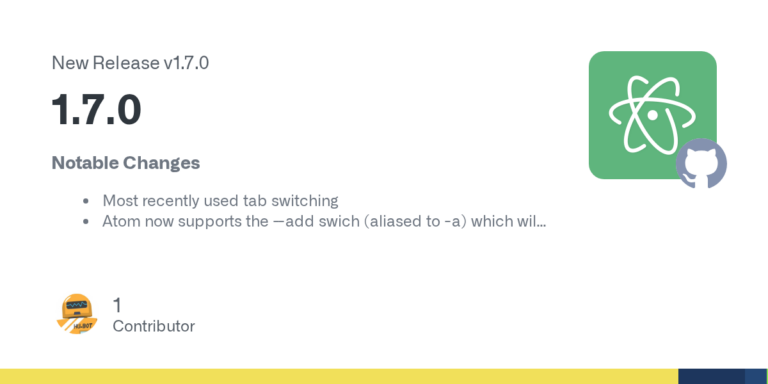Atom 1.7 Release - Bild: GitHub