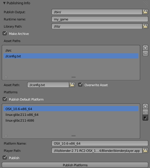 Blender 2.76 mit Game-Publishing-Addon - Bild: Blender Foundation