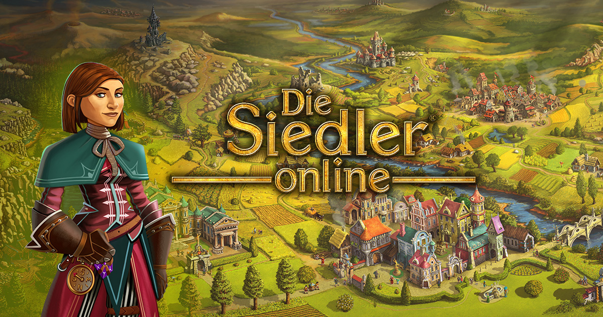 Die Siedler Online mit Stadtansicht und Spiellandschaft