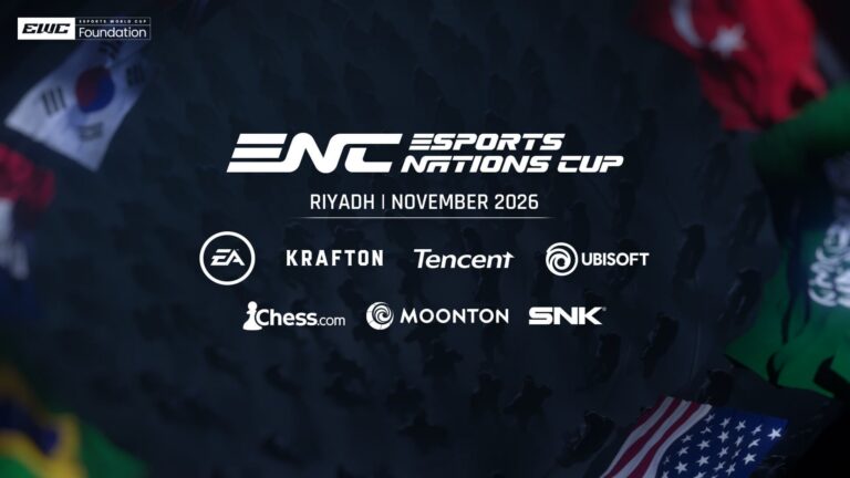 Keyvisual zur Ankündigung der Publisher für den Esports Nations Cup 2026 - Bild: Esports World Cup Foundation