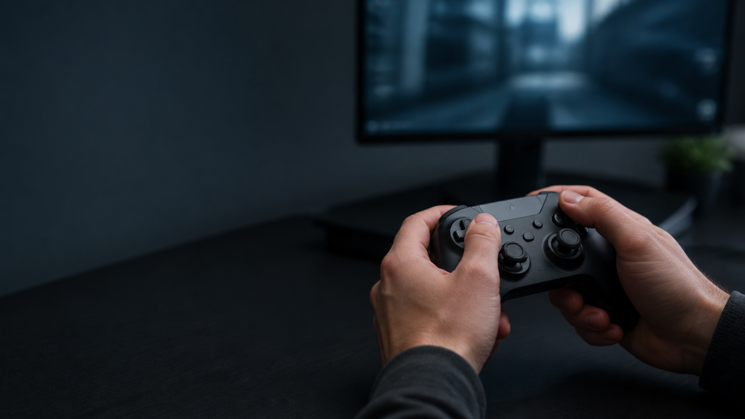 Neutrales Symbolbild mit Gamepad und Bildschirm für einen Forschungsartikel zu Gaming Disorder - Bild: XboxDev / KI-generiert