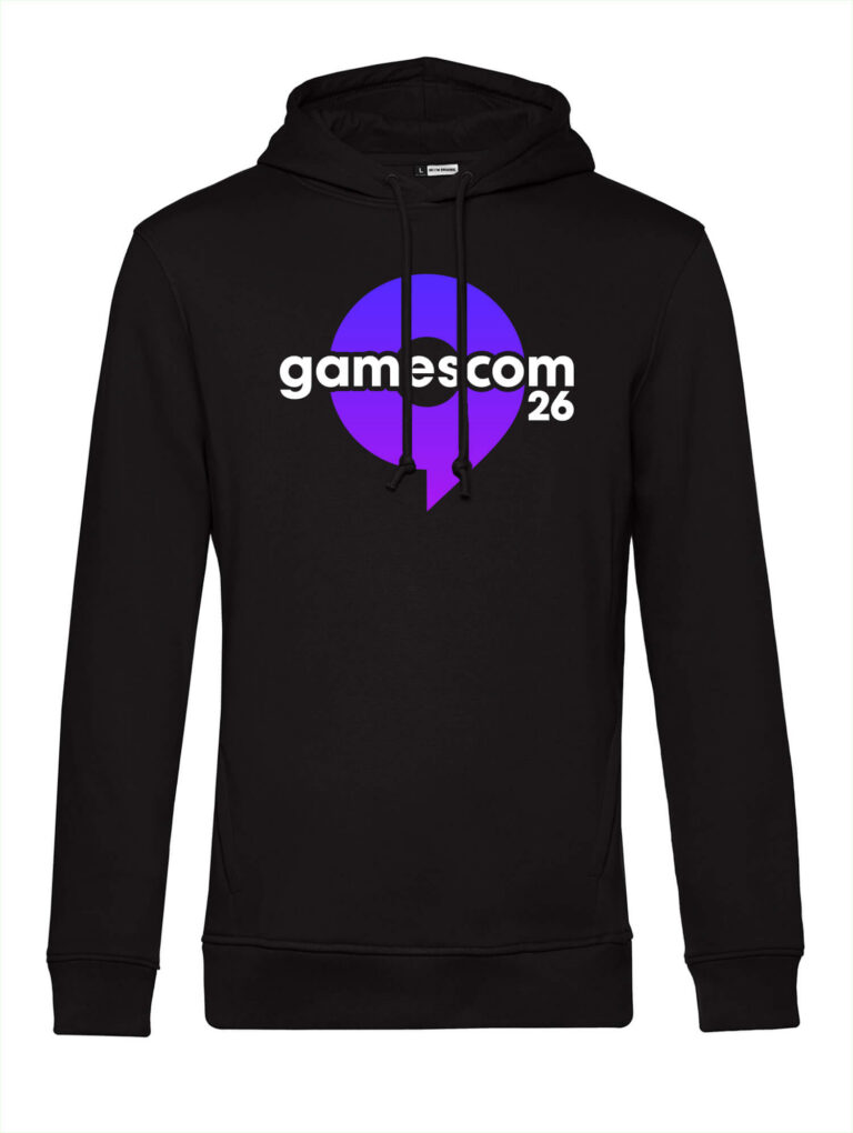 Schwarzer SPECIAL VIBES26 Hoodie aus der gamescom-Merchandise-Kollektion 2026