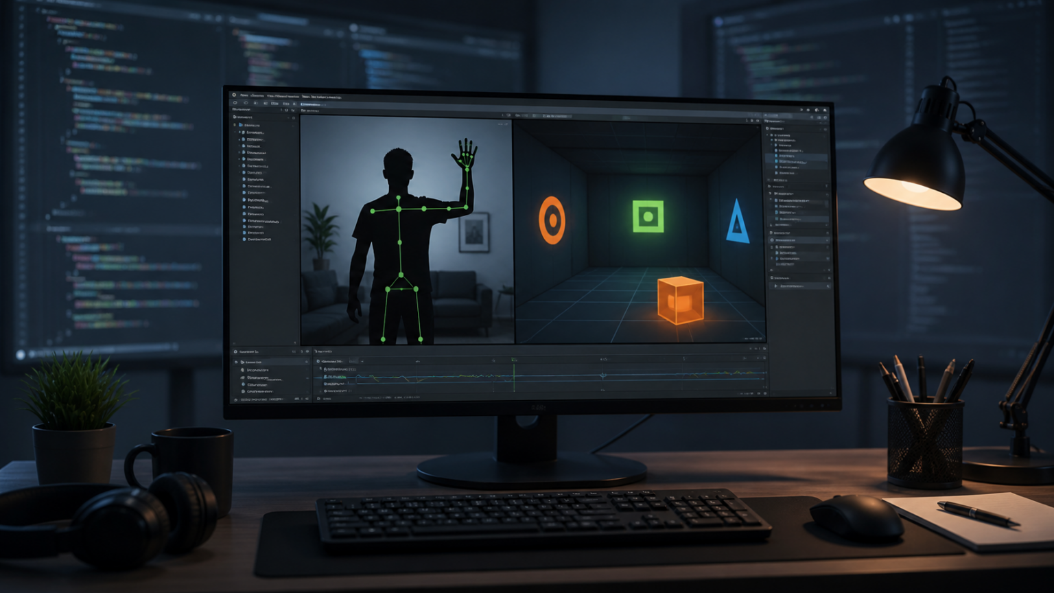 Browserbasierte Kamera-Interaktion mit geometrischen Spielzielen