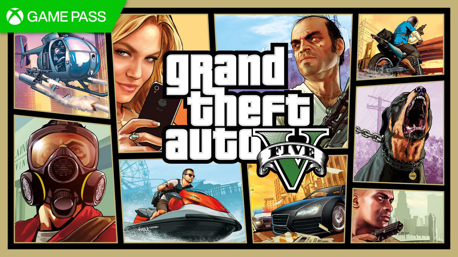 Grand Theft Auto V: offizielles Xbox Game Pass-Keyart für April 2025