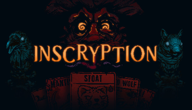 Inscryption mit Kartenmotiv und dem Schriftzug des Spiels
