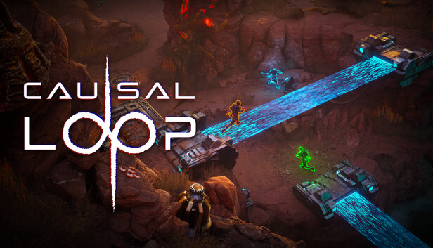Promo-Artwork des Sci-Fi-Puzzlers Causal Loop mit Darstellung der Echo-Mechanik