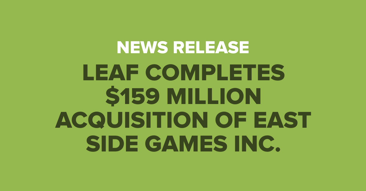 LEAF Mobile übernimmt East Side Games für rund 159 Millionen kanadische Dollar