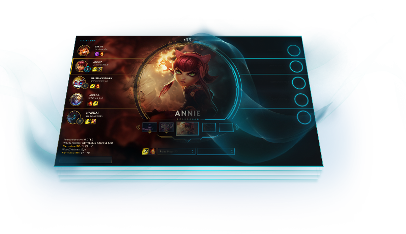 Entwurf der League-of-Legends-Clientoberfläche aus der Ankündigung zur Saison 2016 - Bild: Riot Games