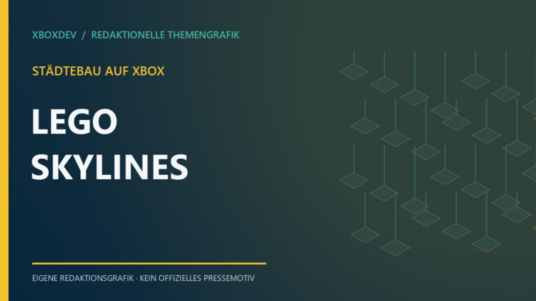 Themengrafik mit dem Schriftzug LEGO Skylines und Städtebau auf Xbox
