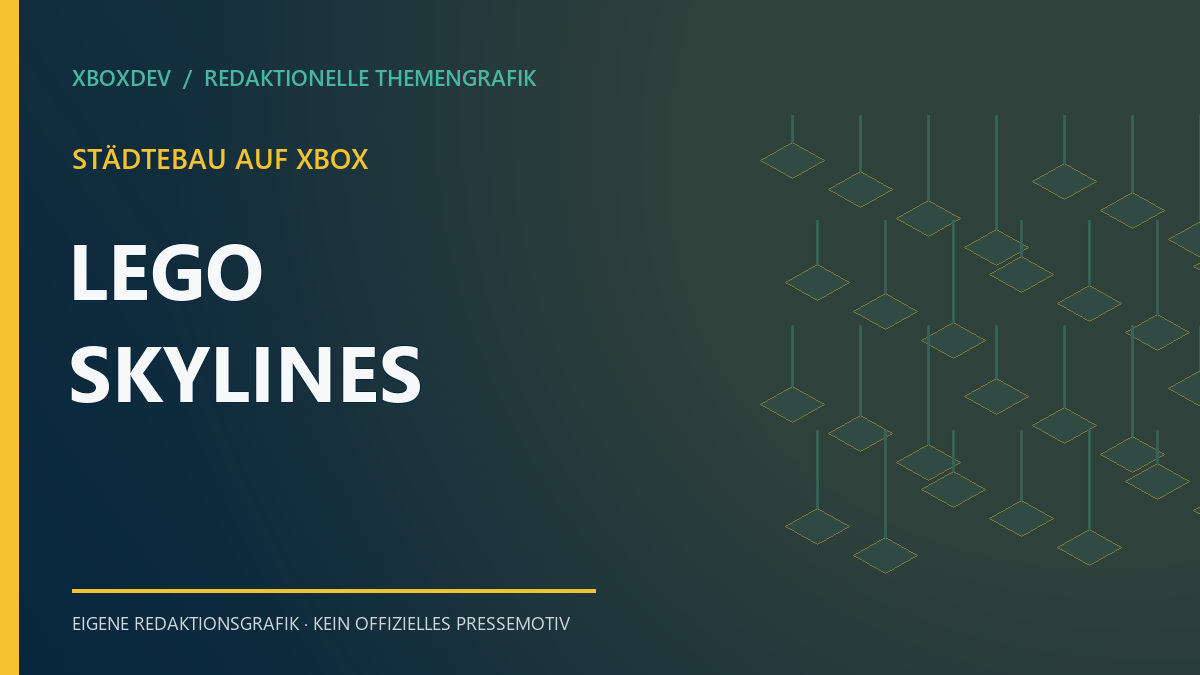 Themengrafik mit dem Schriftzug LEGO Skylines und Städtebau auf Xbox
