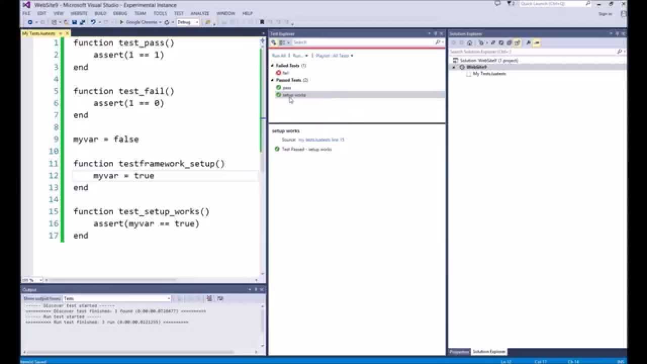 Lua-Testadapter für Visual Studio, eingebundenes Demovideo - Bild: Dan Tuppeny