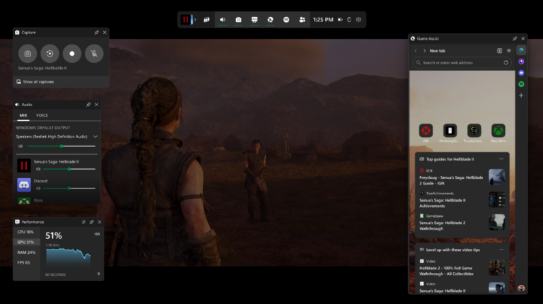 Microsoft Edge Game Assist als Browser-Overlay in Windows 11 - Bild: Microsoft