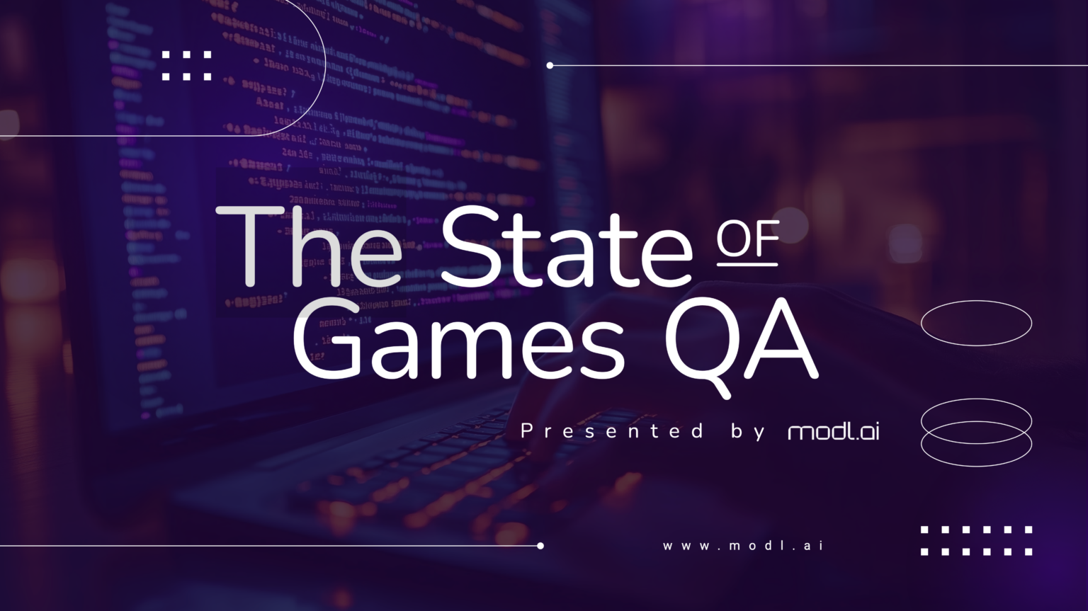 Titelbild des offiziellen State of Games QA Reports von modl.ai