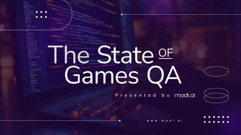 Titelbild des offiziellen State of Games QA Reports von modl.ai