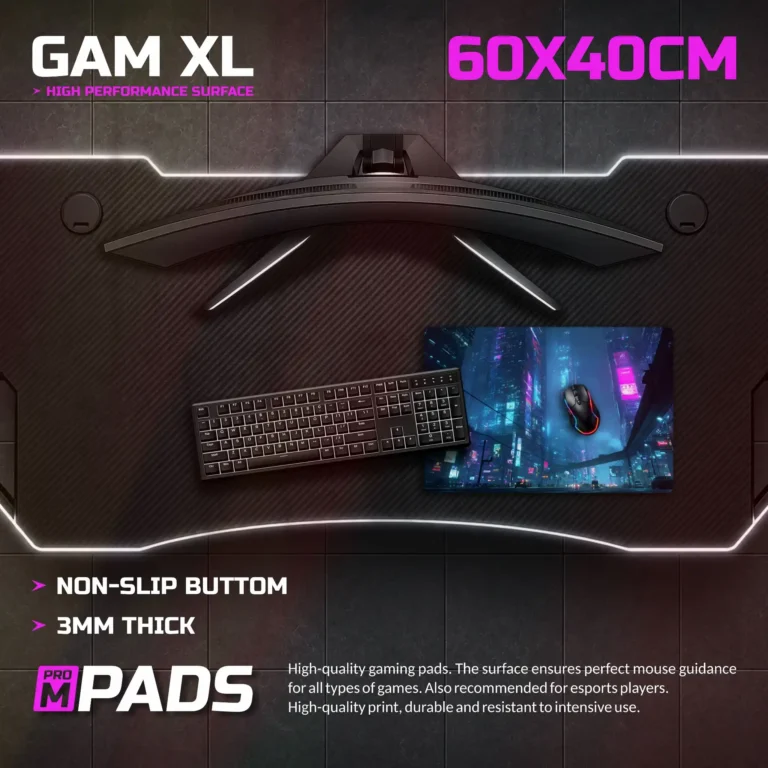 MousePad24.eu GAM XL Gaming-Mauspad mit Tastatur und Maus