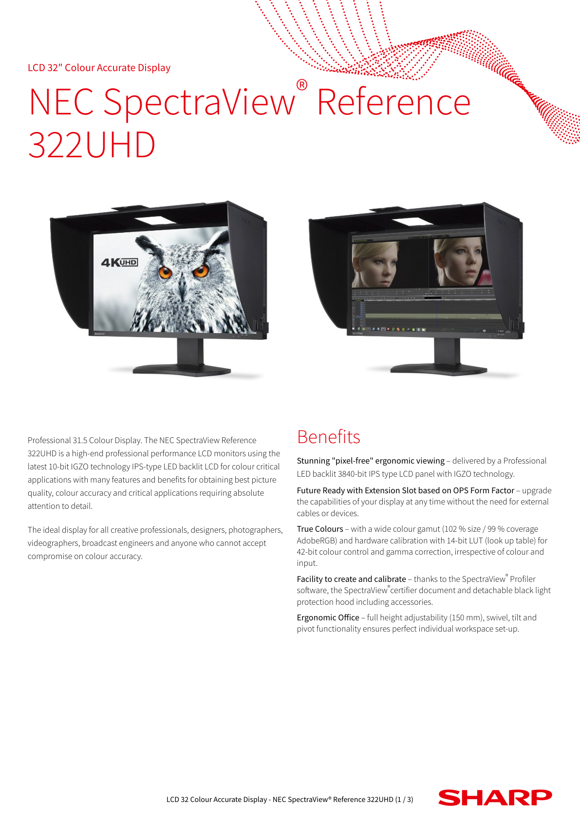 NEC SpectraView Reference 322UHD mit 4K-UHD-Auflösung