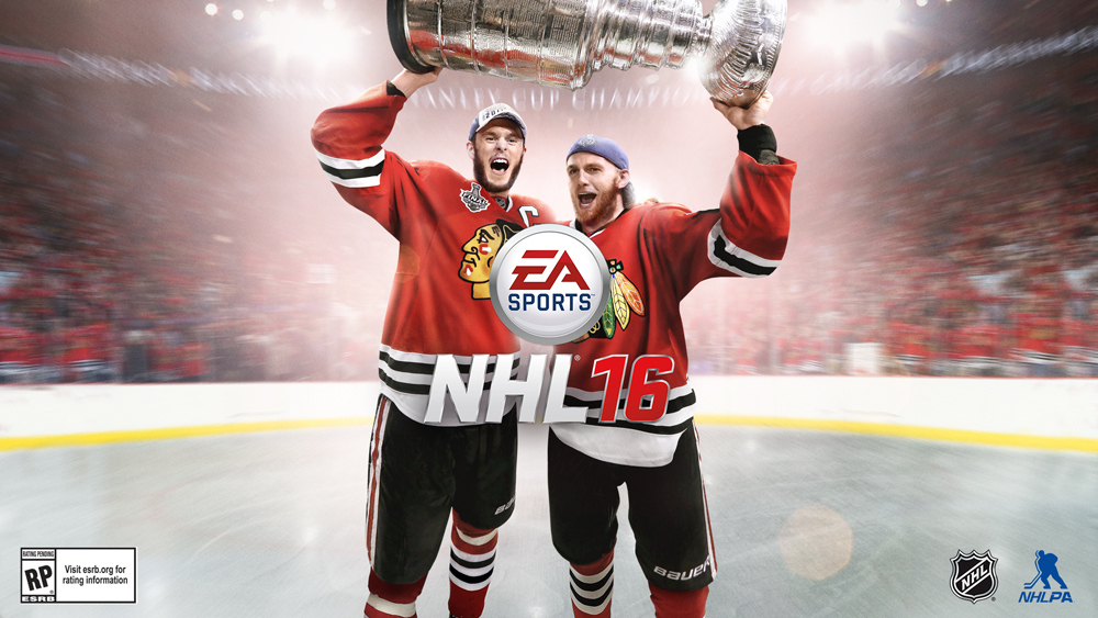 NHL 16 Cover mit Jonathan Toews und Patrick Kane - Bild: Electronic Arts
