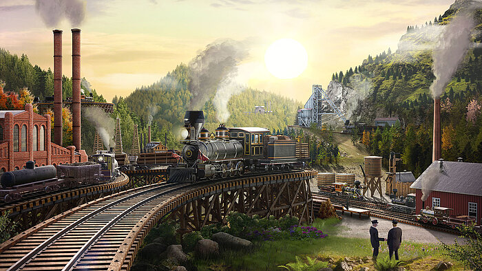 Railroads Online mit Eisenbahnnetz und Lokomotiven - Bild: astragon Entertainment