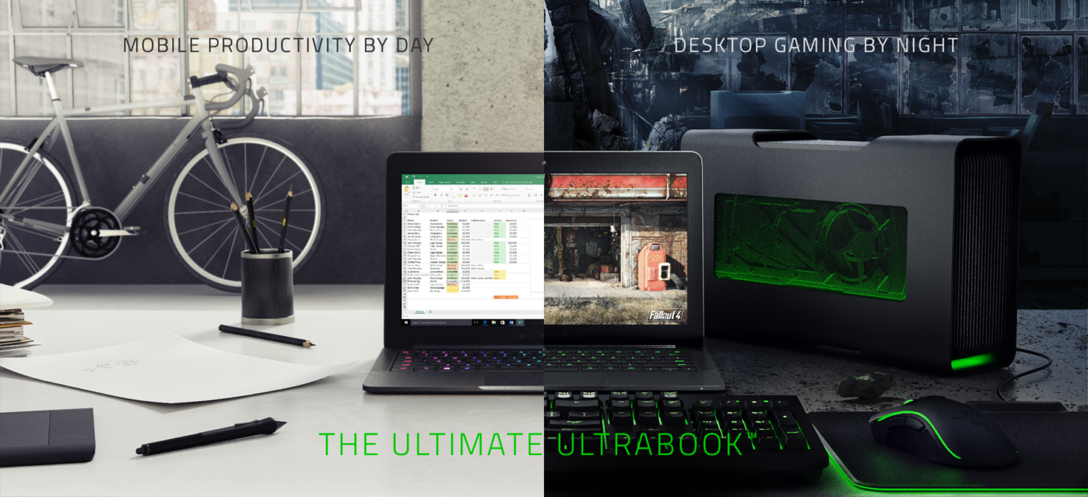 Razer Blade Stealth mit Razer Core - Bild: Razer