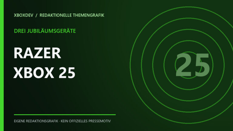 Themengrafik mit dem Schriftzug Razer und Xbox 25 Kollektion