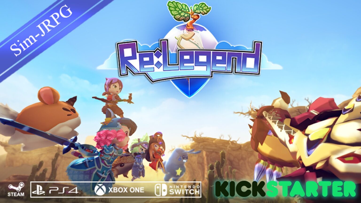 Re:Legend mit Monster und Landschaft aus der Kickstarter-Kampagne
