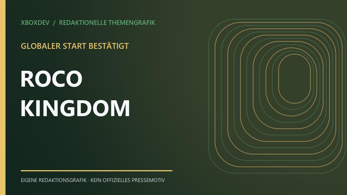 Themengrafik mit dem Schriftzug Roco Kingdom und Xbox-Start bestätigt