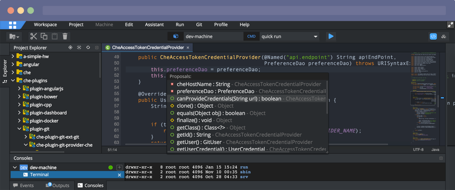Eclipse Che als Cloud-IDE und Workspace-Server - Bild: Eclipse Foundation