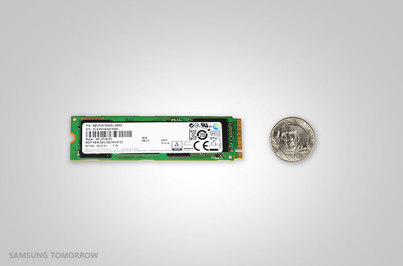 Samsung SM951-NVMe-SSD im M.2-Format - Bild: Samsung