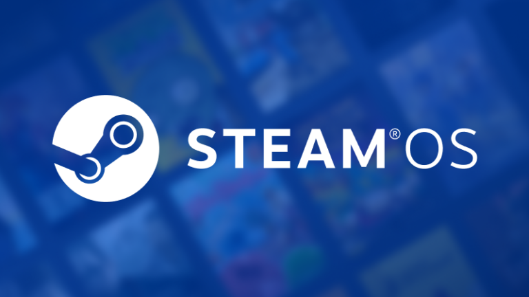SteamOS Logo und Benutzeroberfläche von Valve
