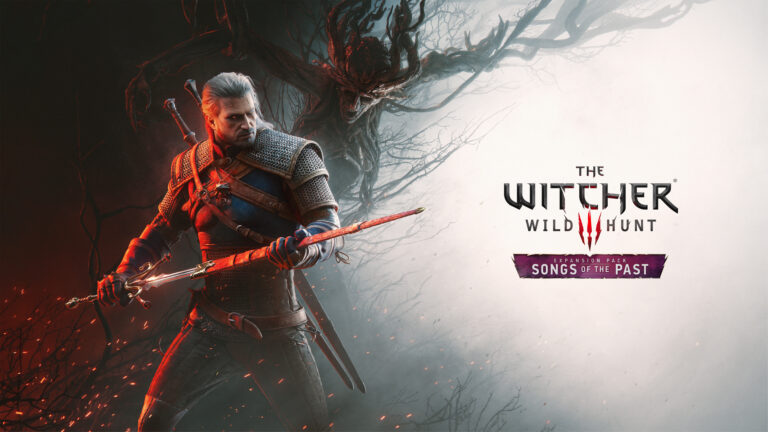 Geralt mit einer Kette auf dem Key Visual zu The Witcher 3: Wild Hunt – Songs of the Past
