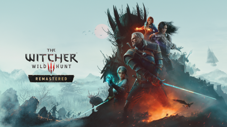 Geralt und weitere Figuren auf dem Key Art zu The Witcher 3: Wild Hunt – Remastered